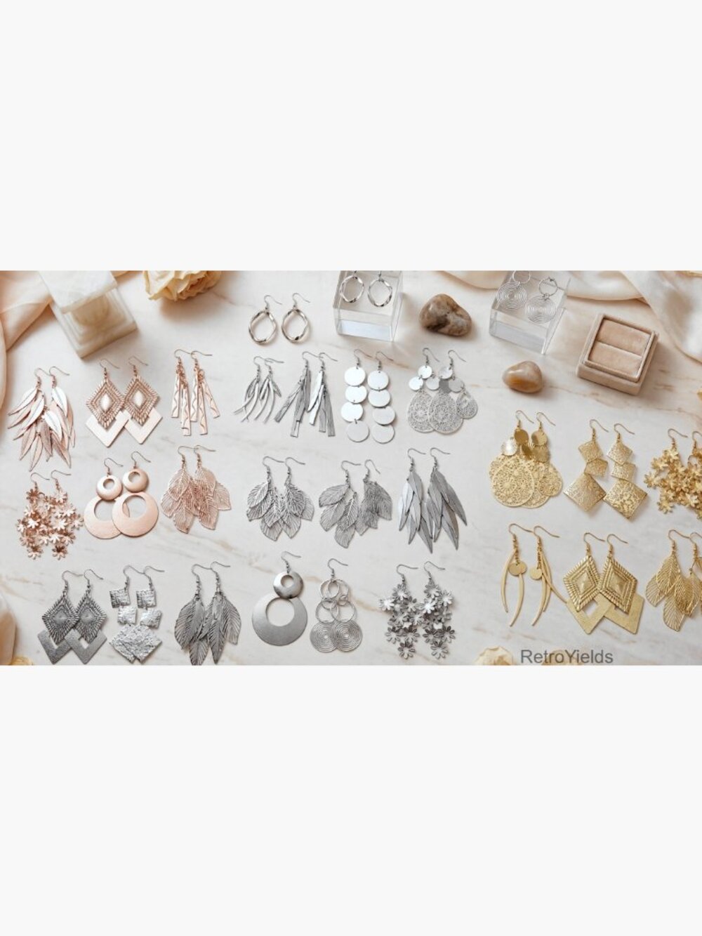 12 Pairs Dangling Earrings Bohemian Drop Boho Long Fringed - Picture 7 of 7